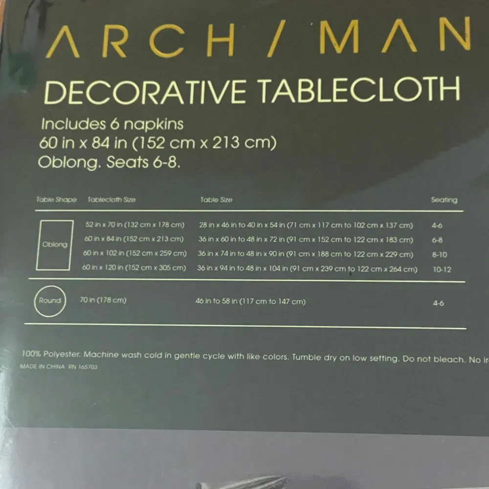 Decorative Tablecloth and Napkin Set Oblong 60 x 84 Silver Gray Textured